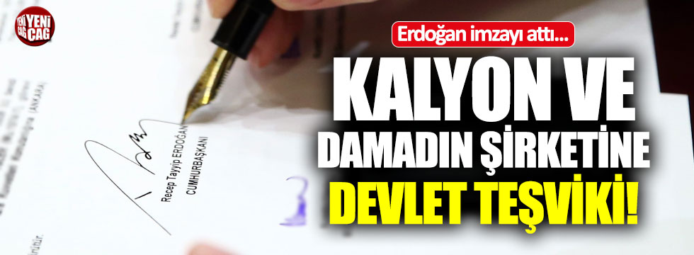 Erdoğan imzayı attı: Kalyon ve damadın şirketine teşvik