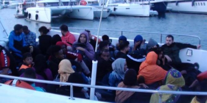 Çeşme'de 147 düzensiz göçmen yakalandı