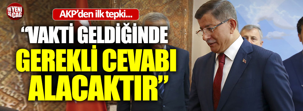 Davutoğlu istifasına AKP'den ilk tepki
