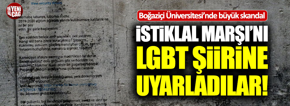 LGBT'lilerden Boğaziçi Üniversitesi'nde İstiklal Marşı skandalı!