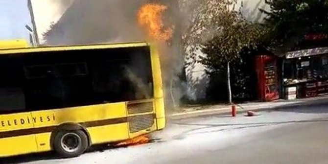 Otobüste yangın paniği! Şoförün dikkati faciayı önledi