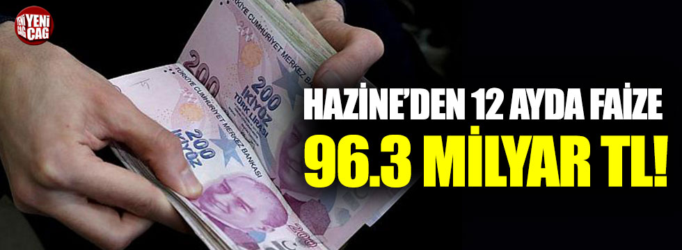 Hazine'den faize 96.3 milyar TL ödendi!