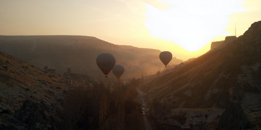Kayseri'de ilk kez sıcak hava balonu havalandı
