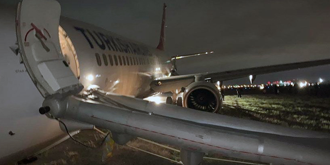 THY uçağı pistten çıktı! Yolcular tahliye edildi