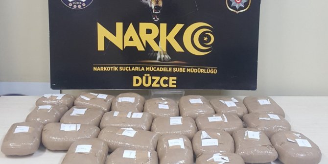 Düzce'de 24 kilo uyuşturucu ele geçirildi