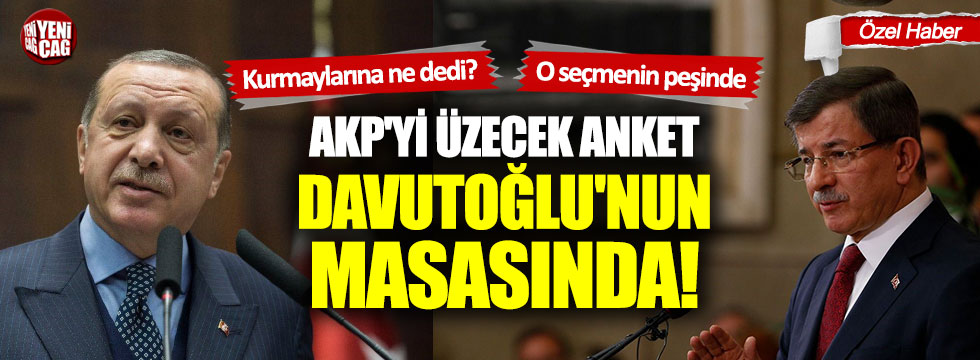 Ahmet Davutoğlu'nun masasında AKP'yi üzecek anket!