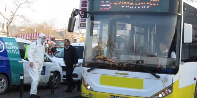 İstanbul'da otobüslere virüs önlemi