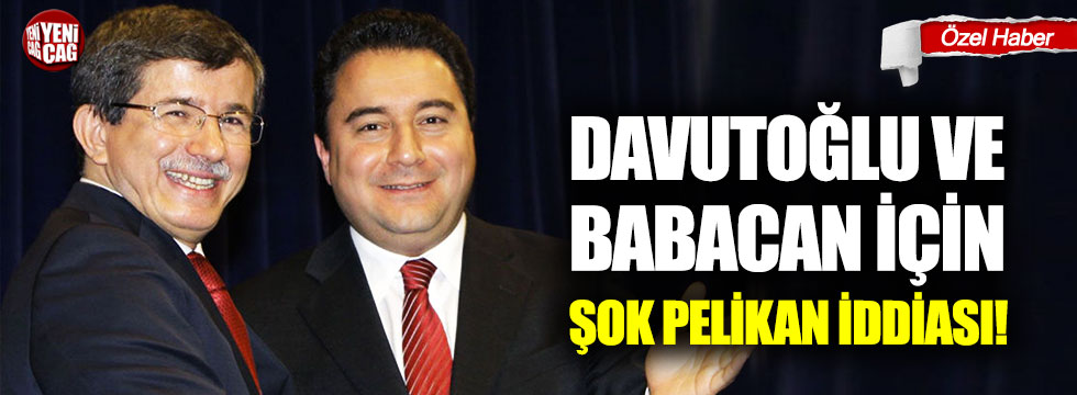 Davutoğlu ve Babacan için şok Pelikan iddiası!