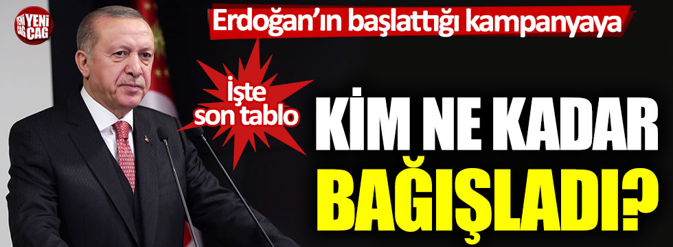 Erdoğan’ın başlattığı kampanyaya kim ne kadar bağışladı? İşte son tablo