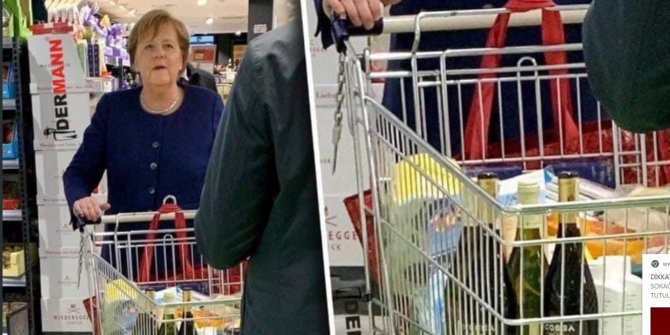 Almanya Başbakanı Merkel, alışveriş sırasında görüntülendi