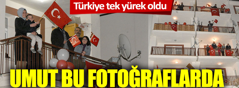 Tüm Türkiye balkonlardan İstiklal Marşı söyledi