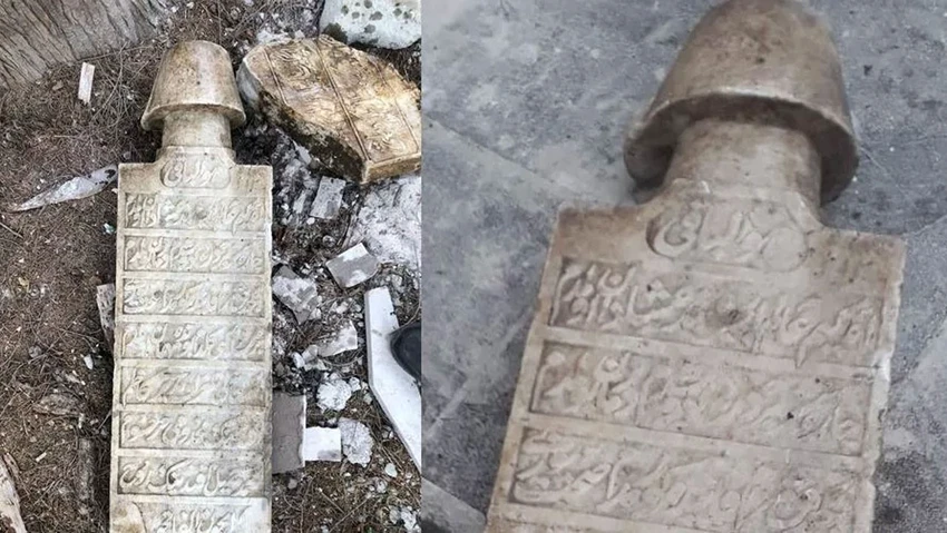 Tarihi mezar taşını vatandaşlar buldu
