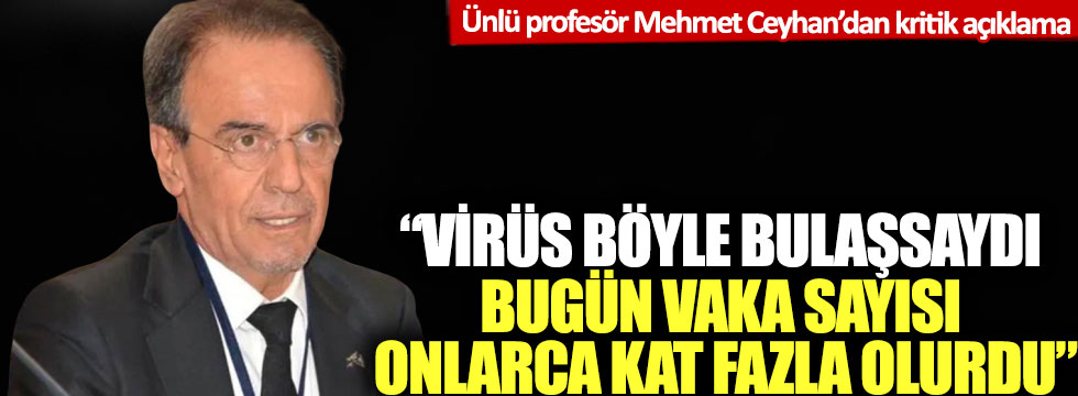 Profesör Mehmet Ceyhan’dan kritik açıklama: 'Virüs böyle bulaşsaydı bugün vaka sayısı onlarca kat fazla olurdu'