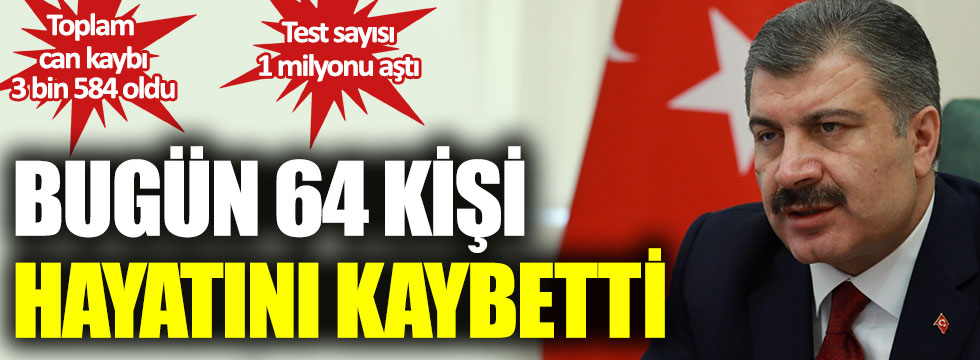 Sağlık Bakanlığı açıkladı: Bugün 64 kişi hayatını kaybetti
