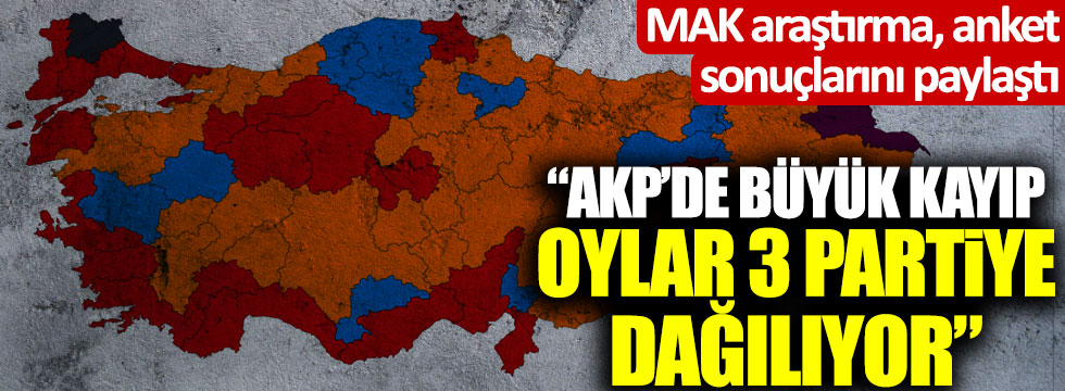 MAK Araştırma son anket sonuçlarını paylaştı: "AKP'de büyük kayıp... Oylar 3 partiye dağılıyor"