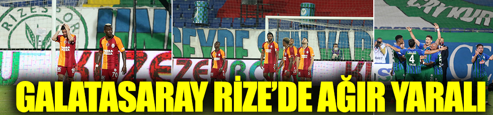 Galatasaray Rize'de ağır yaralı: 2-0