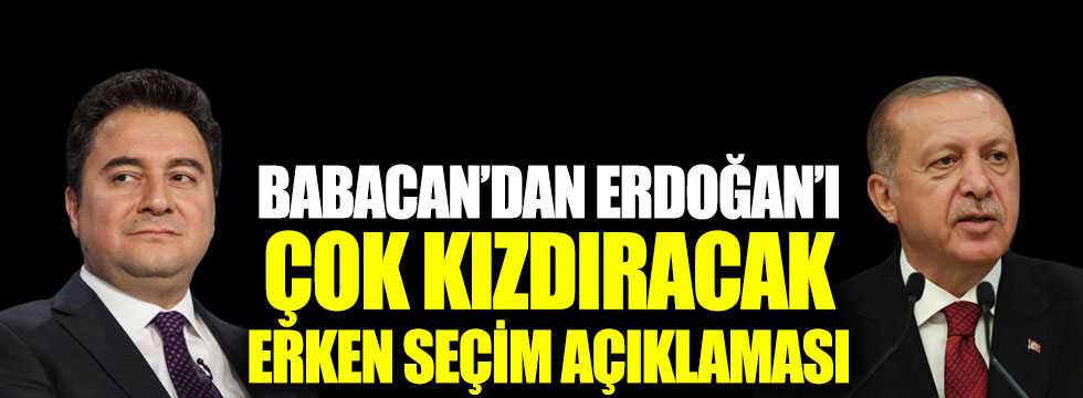 Ali Babacan'dan Erdoğan'ı çok kızdıracak erken seçim açıklaması