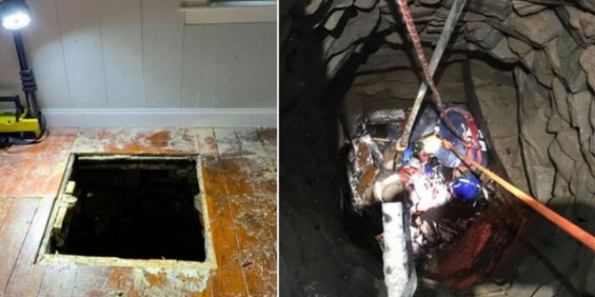 Ev taşımaya gitti, evdeki gizli kuyuya düştü