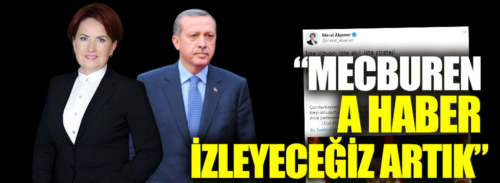 Meral Akşener'den Erdoğan'a sosyal medya eleştirisi: Mecburen A Haber izleyeceğiz artık