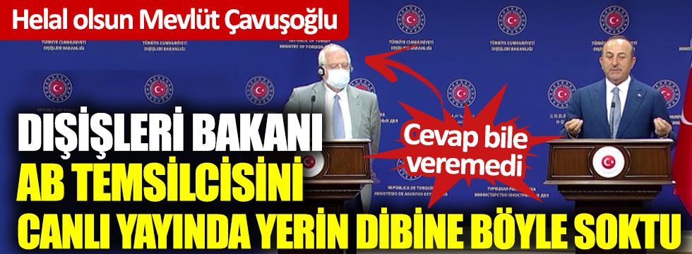 Dışişleri Bakanı Mevlüt Çavuşoğlu, AB Temsilcisini canlı yayında yerin dibine soktu