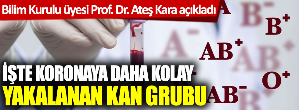 Bilim Kurulu üyesi Prof. Dr. Ateş Kara açıkladı! İşte koronaya daha kolay yakalanan kan grubu