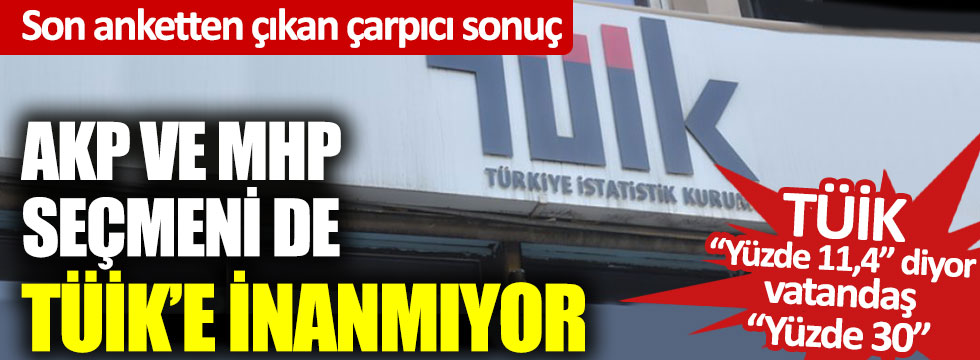 Son anket sonuçları açıklandı: AKP ve MHP seçmeni de TÜİK’e inanmıyor