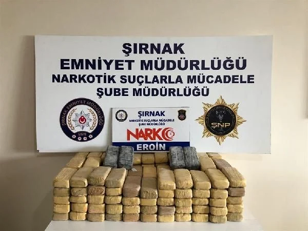 Şırnak'ta 82 kilo eroin ele geçirildi