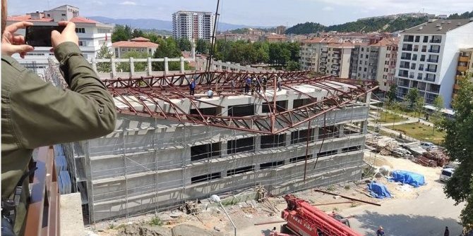 Kastamonu'da spor salonu inşaatında çökme