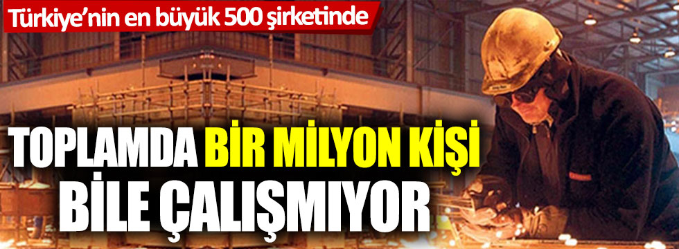 Türkiye’nin en büyük 500 şirketinde toplam bir milyon kişi bile çalışmıyor