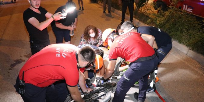 Bolu'da feci bisiklet kazası! Gidon bacağına saplandı