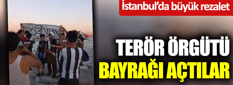 İstanbul'da büyük rezalet... Terör örgütü bayrağı açtılar