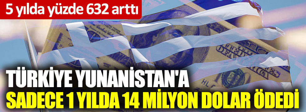 5 yılda yüzde 632 arttı: Türkiye Yunanistan'a sadece 1 yılda 14 milyon dolar ödedi