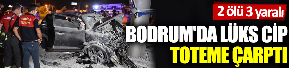 Bodrum'da lüks cip toteme çarptı! 2 ölü 3 yaralı