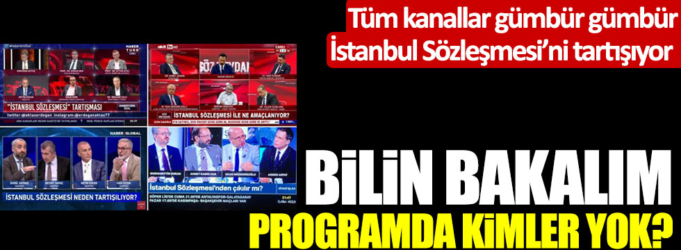 Tüm kanallar İstanbul Sözleşmesi'ni tartışıyor, bilin bakalım programlarda kimler yok?
