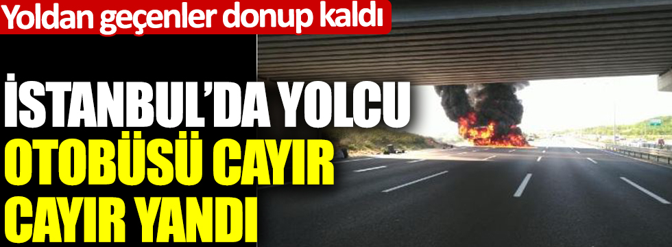 İstanbul'da yolcu otobüsü cayır cayır yandı: Yoldan geçenler donup kaldı