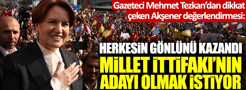 Mehmet Tezkan'dan Meral Akşener yorumu: Herkesin gönlünü kazandı, Millet İttifakı'nın adayı olmak istiyor