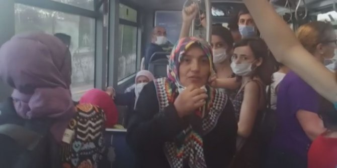 Otobüste maske takmayan kadından 'pes' dedirten savunma