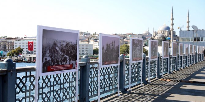 Galata Köprüsü'nde '30 Ağustos, Başkumandan Büyük Taarruzu Anlatıyor' sergisi açıldı