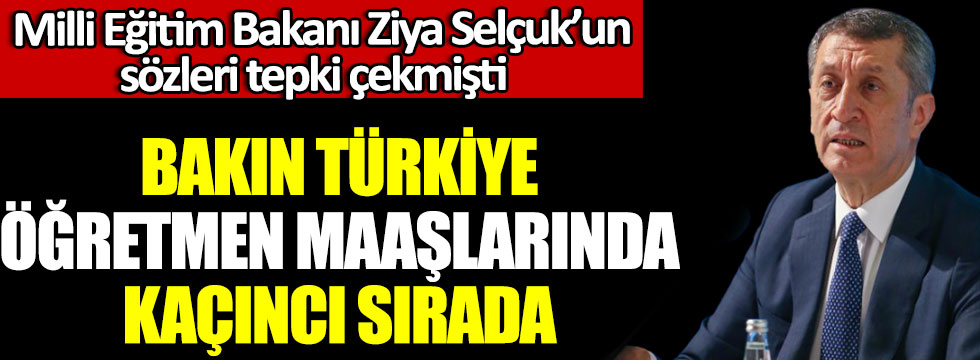 Milli Eğitim Bakanı Ziya Selçuk’un sözleri tepki çekmişti, bakın Türkiye öğretmen maaşlarında kaçıncı sırada