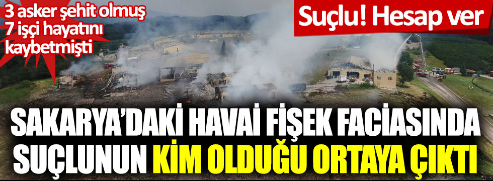 Sakarya’daki havai fişek faciasında suçlunun kim olduğu ortaya çıktı