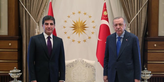 Cumhurbaşkanı Erdoğan Neçirvan Barzani'yi kabul etti