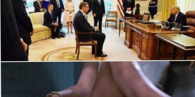 Trump karşında el pençe divan duran Sırbistan başkanının oturuşunu Sharon Stone’un bacaklarına benzetti: Mariya Zaharova çok ayıp etti!