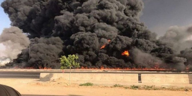 Tahran'da patlama! Tüp gaz dolum tesisinde tüpler patladı