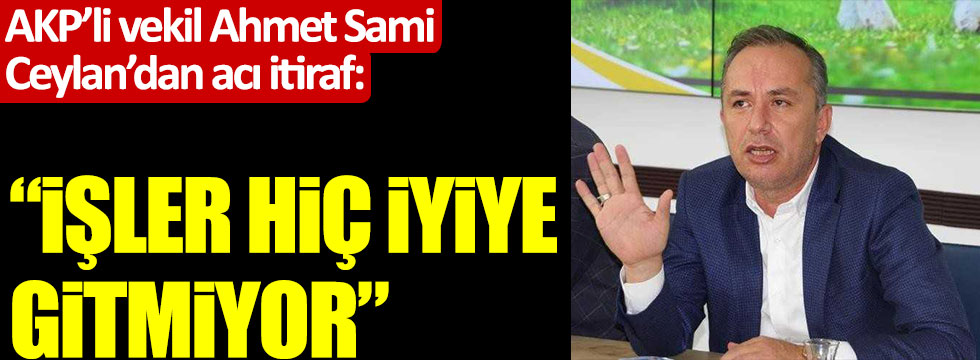 AKP Çorum Milletvekili Ahmet Sami Ceylan'dan acı itiraf: "İşler hiç iyiye gitmiyor"