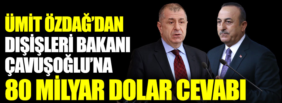 Ümit Özdağ’dan Dışişleri Bakanı Çavuşoğlu’na 80 milyar dolar cevabı