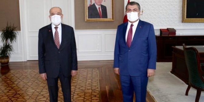 Bakan Fahrettin Koca, Saadet Partisi Genel Başkanı Temel Karamollaoğlu ile bir araya geldi