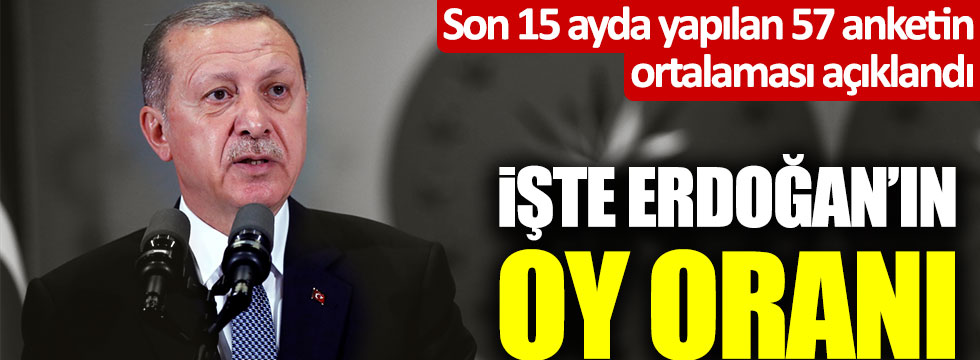 Son 15 ayda yapılan 57 anketin ortalaması açıklandı! İşte Tayyip Erdoğan'ın oy oranı