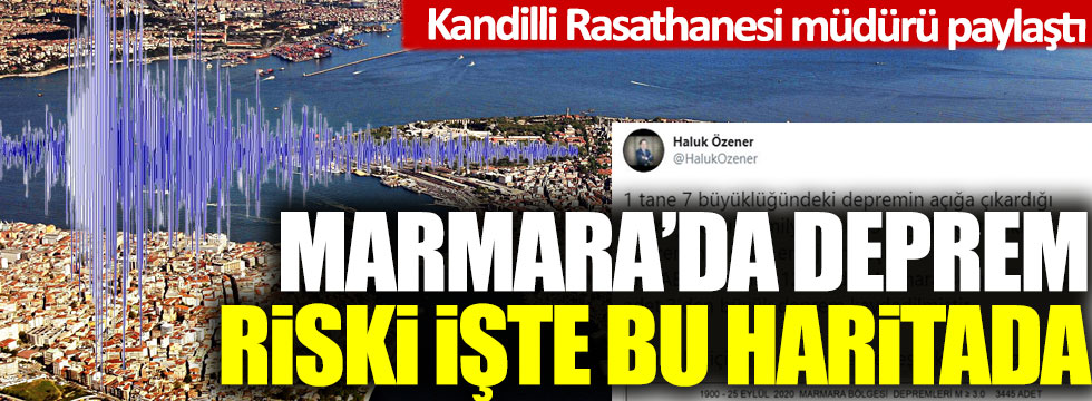 Marmara’da deprem riski işte bu haritada: Kandilli Rasathanesi müdürü paylaştı!