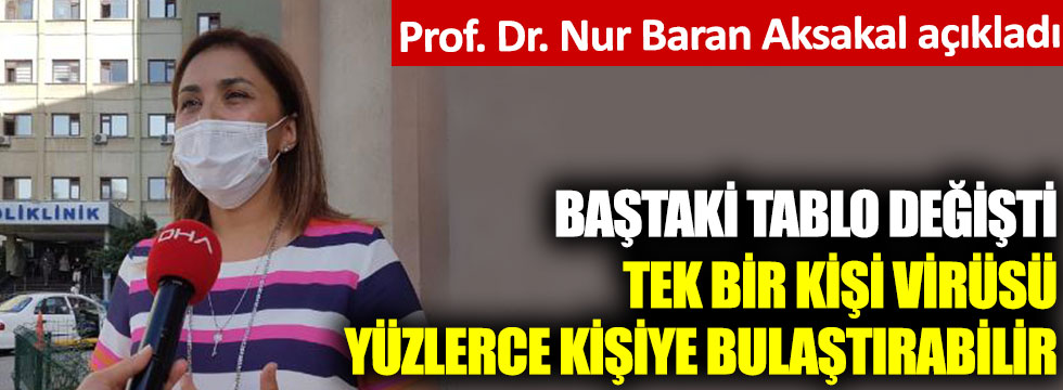 Prof. Dr. Nur Baran Aksakal açıkladı. Baştaki tablo değişti tek bir kişi virüsü yüzlerce kişiye bulaştırabilir