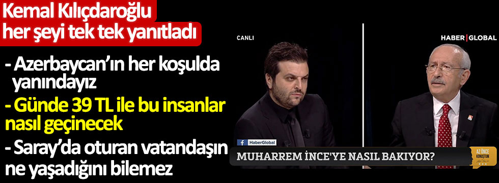 CHP Genel Başkanı Kılıçdaroğlu Haber Global'de her şeyi tek tek yanıtladı